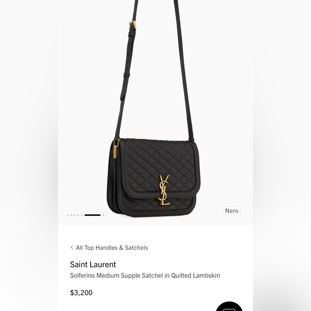 Saint Laurent Solferino medium quilted leather satchel bag